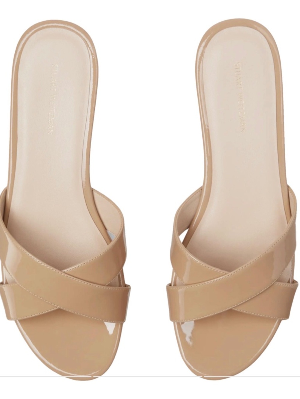 Stuart Weitzman Beige Minimalist Slide 50 Sandal Size 8.5B